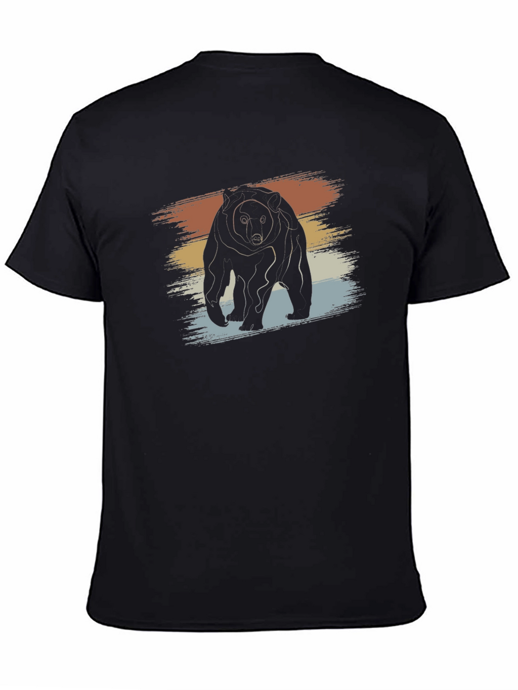 Retro Bear Graphic Tee - Black