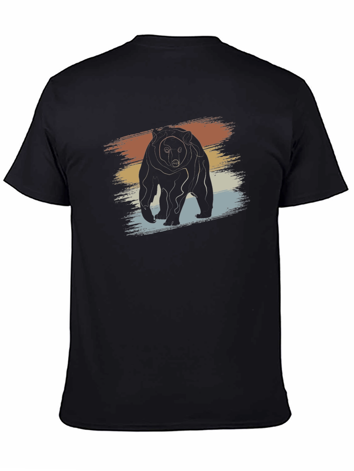 Retro Bear Graphic Tee - Black