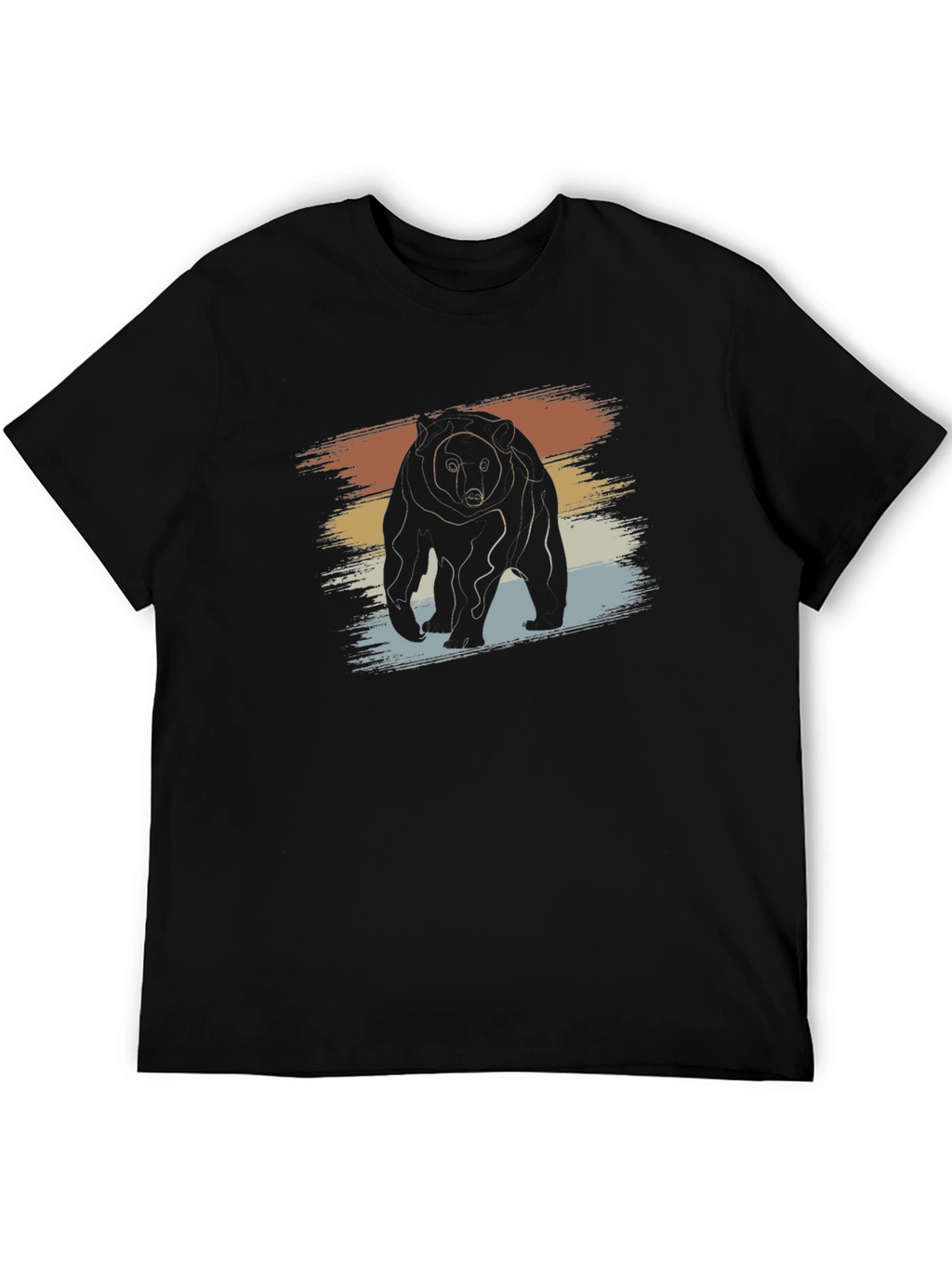 Retro Bear Graphic Tee - Black