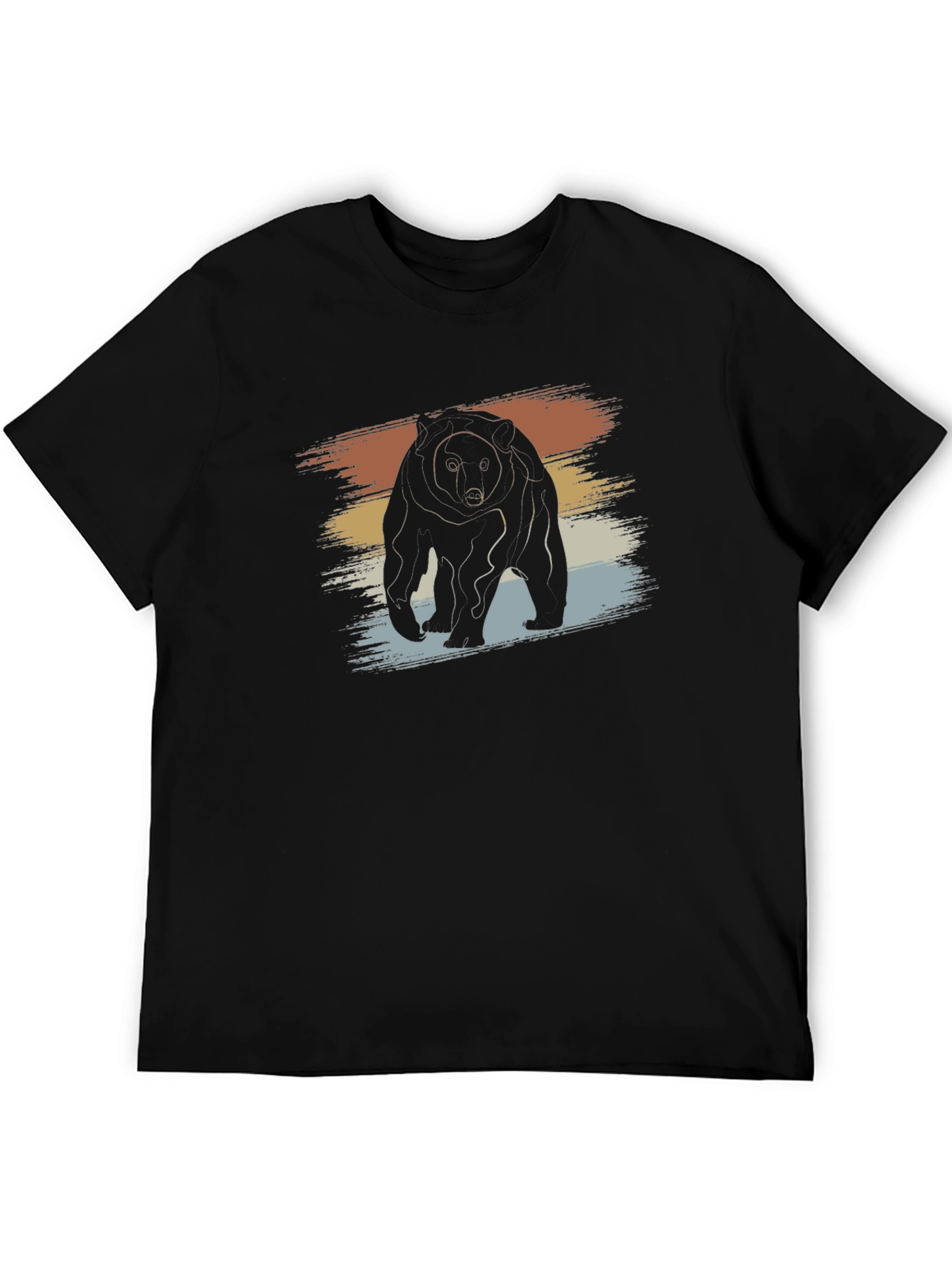 Retro Bear Graphic Tee - Black