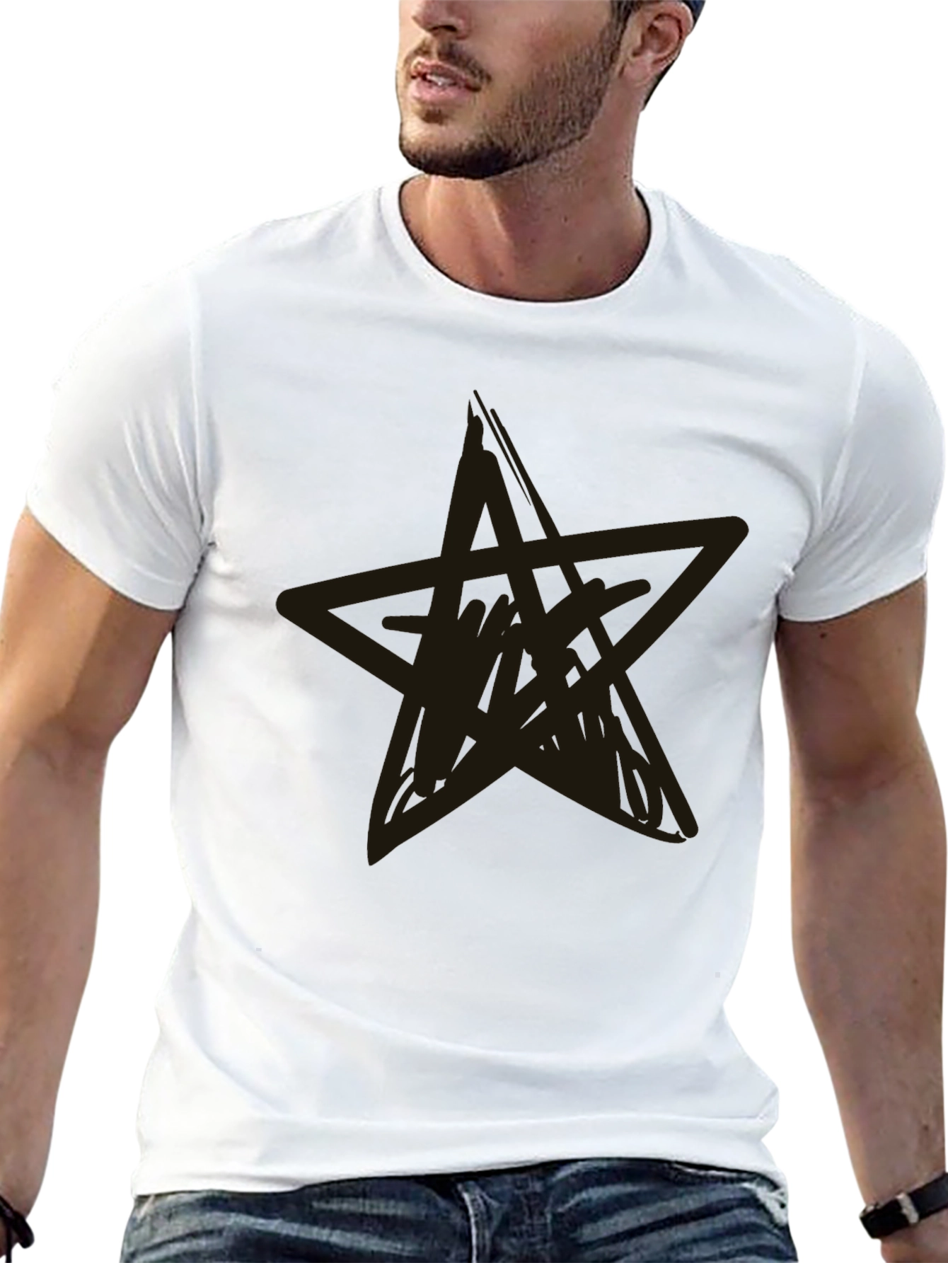 Black Star Graphic Tee - Casual Style