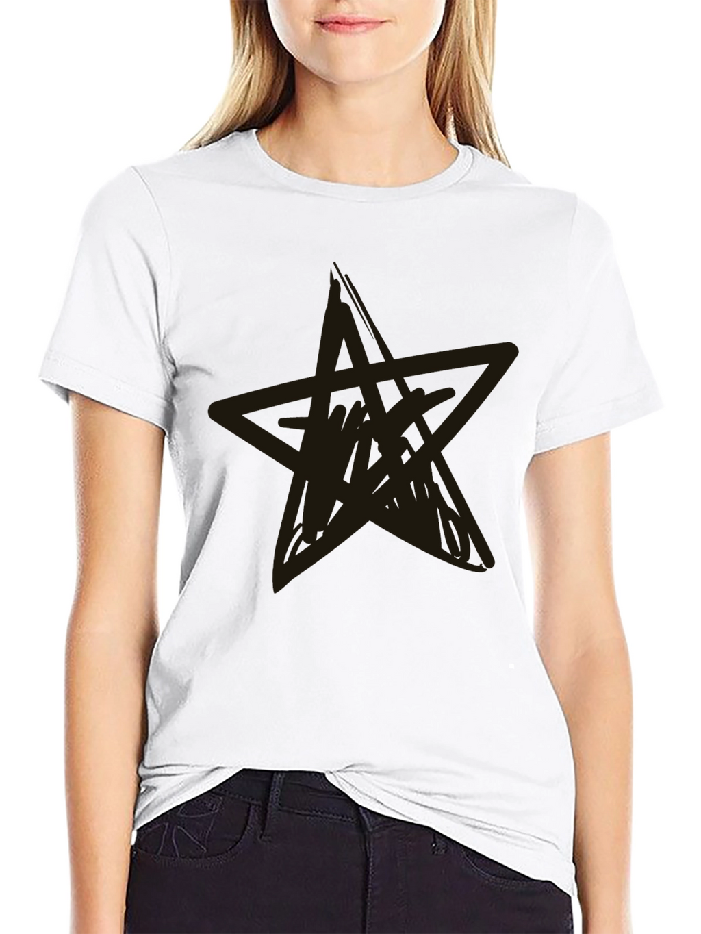 Black Star Graphic Tee - Casual Style