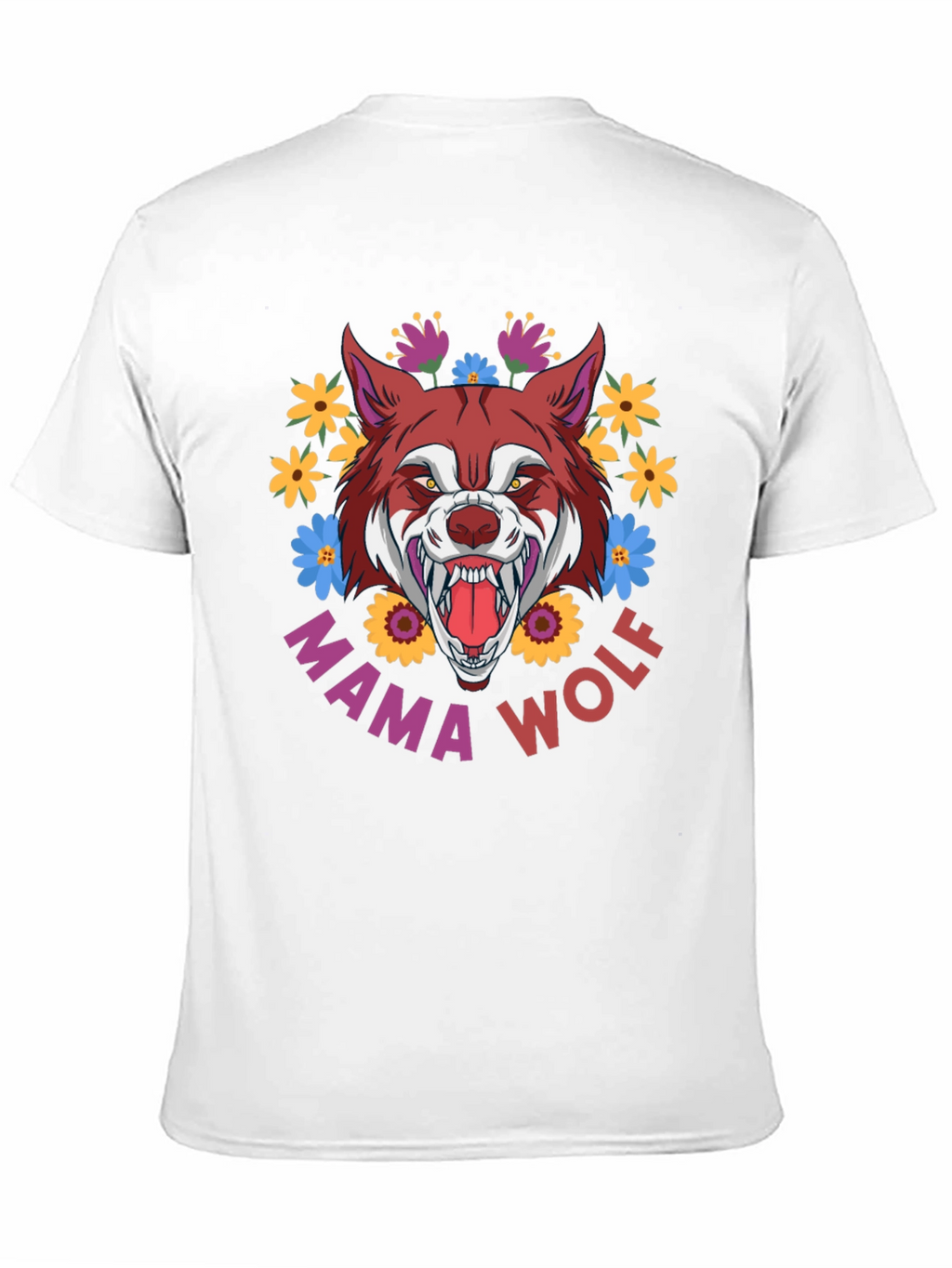 Mama Wolf T-Shirt Floral Wolf Graphic Tee