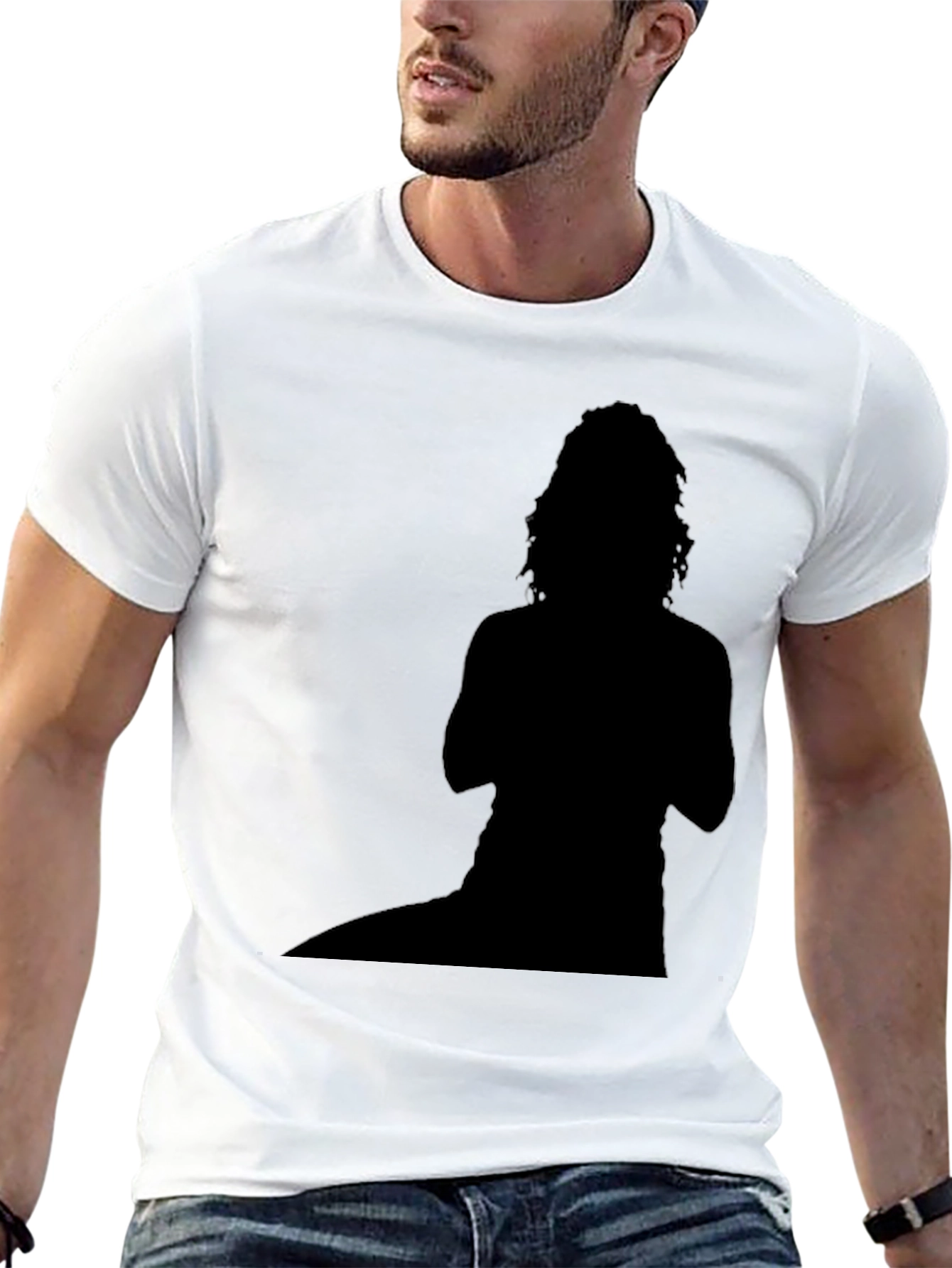 Silhouette Graphic Tee - Bold Black Cotton