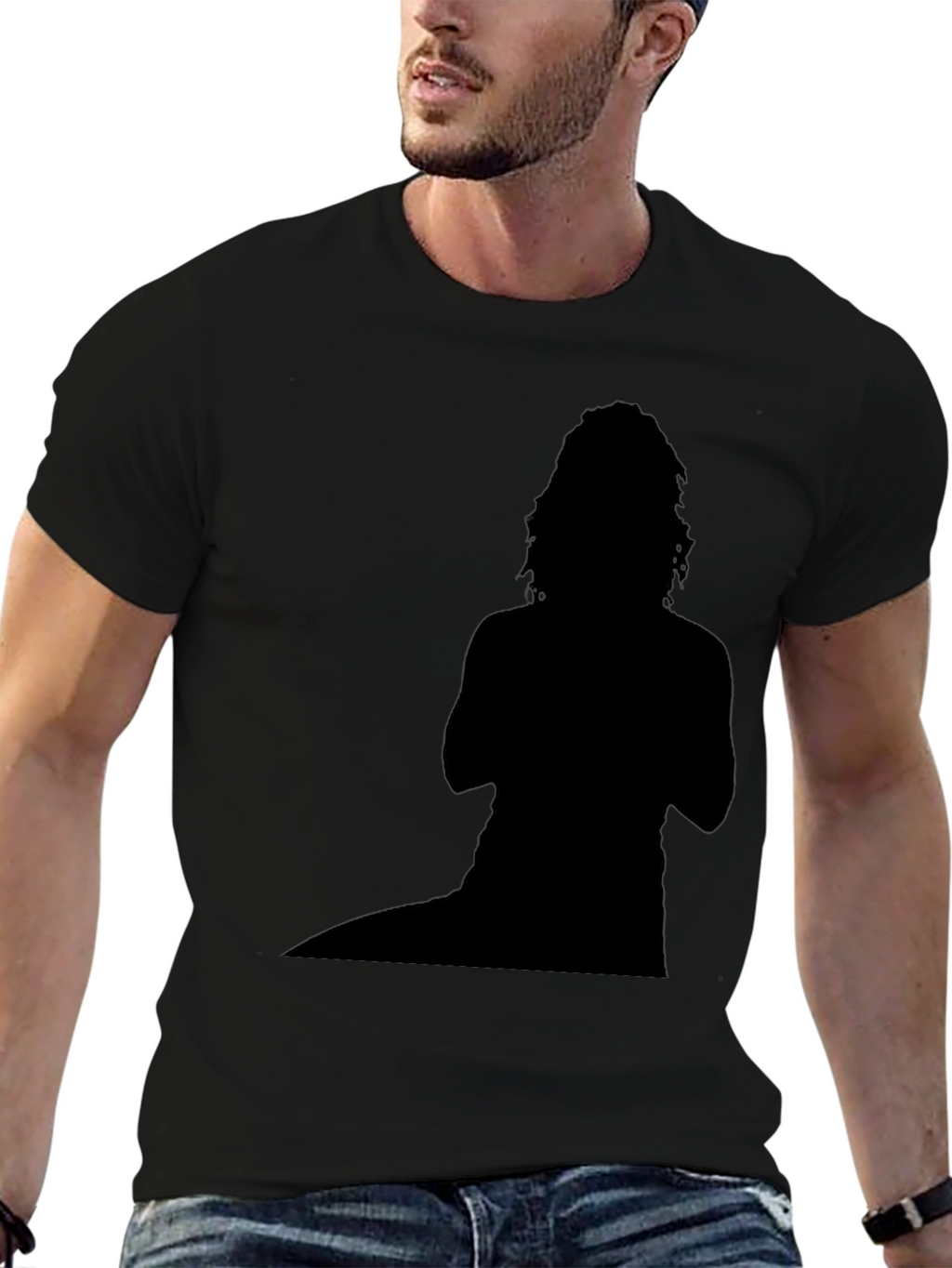 Silhouette Graphic Tee - Bold Black Cotton