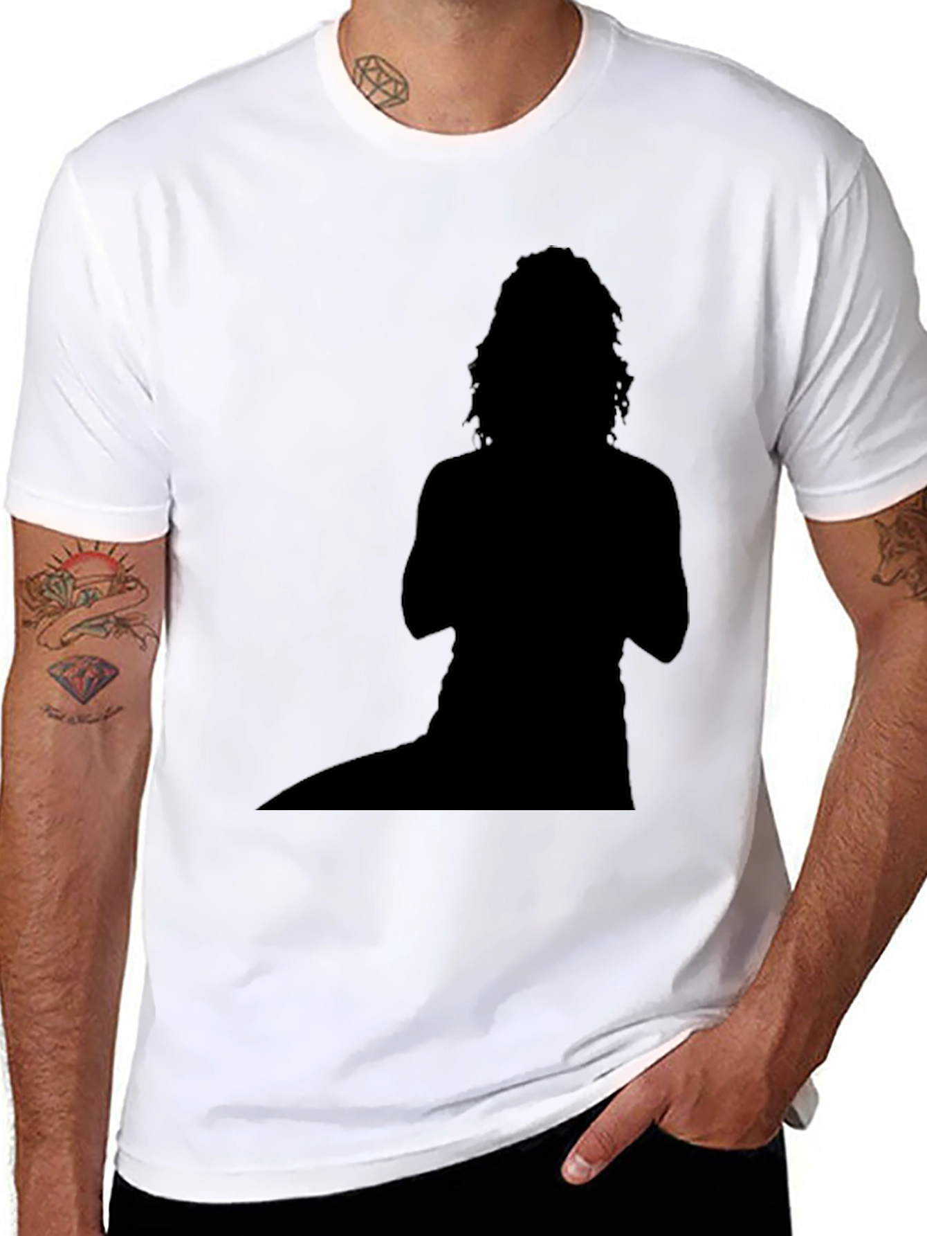 Silhouette Graphic Tee - Bold Black Cotton