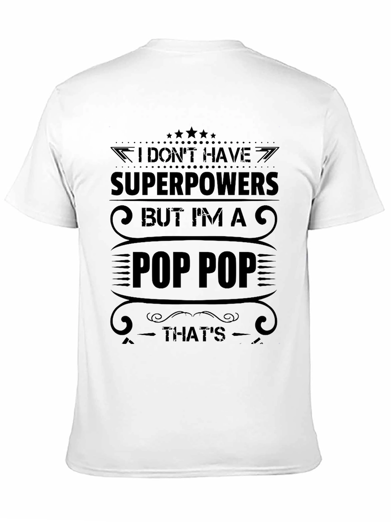 Pop Pop Superpower T-Shirt - Mens Black Graphic Tee