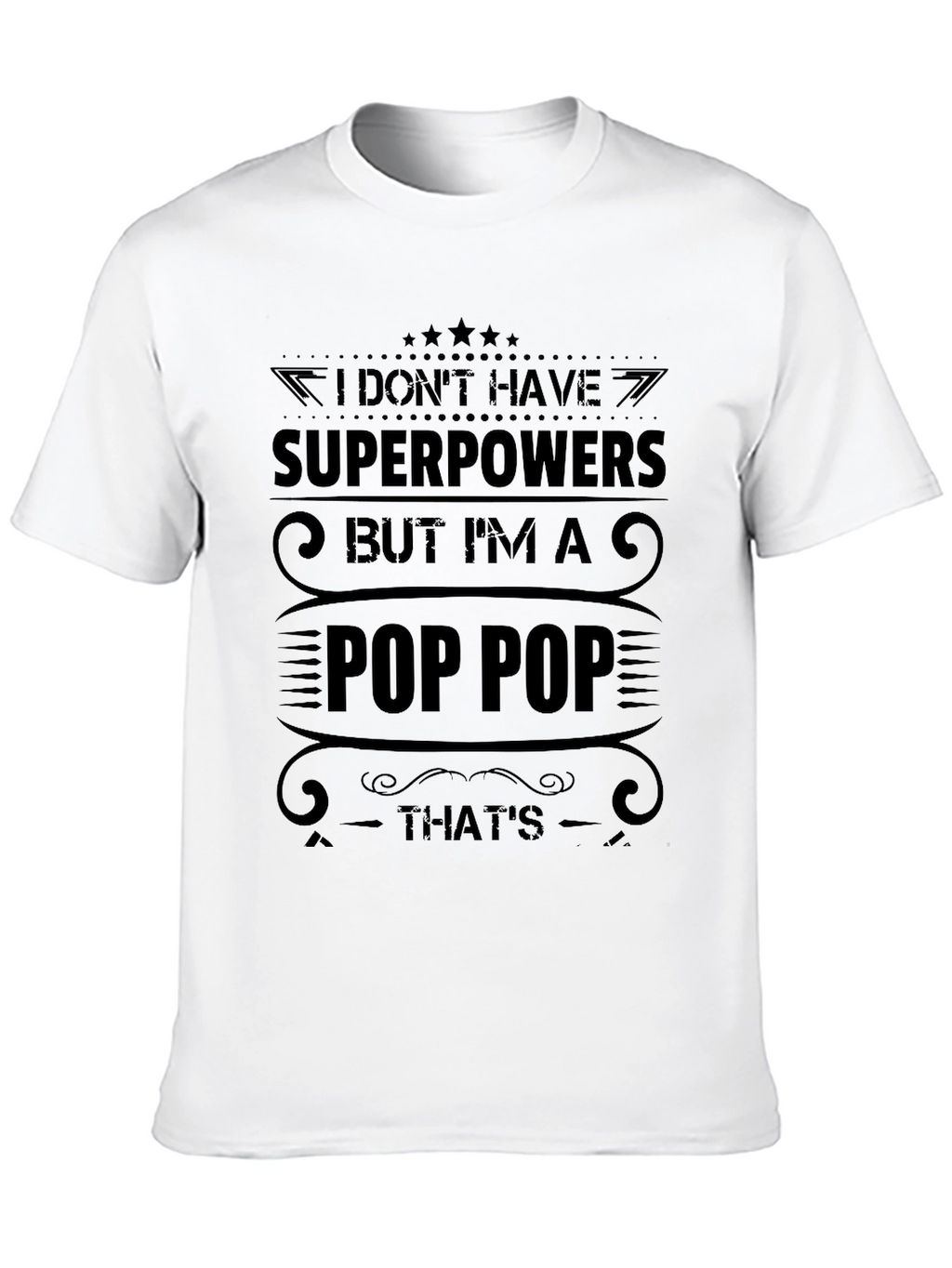 Pop Pop Superpower T-Shirt - Mens Black Graphic Tee