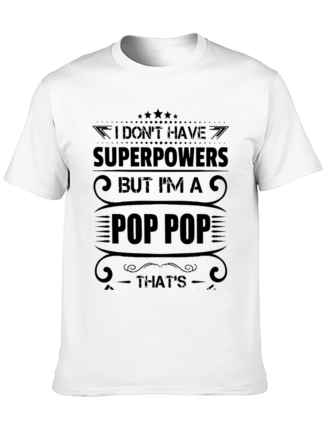 Pop Pop Superpower T-Shirt - Mens Black Graphic Tee