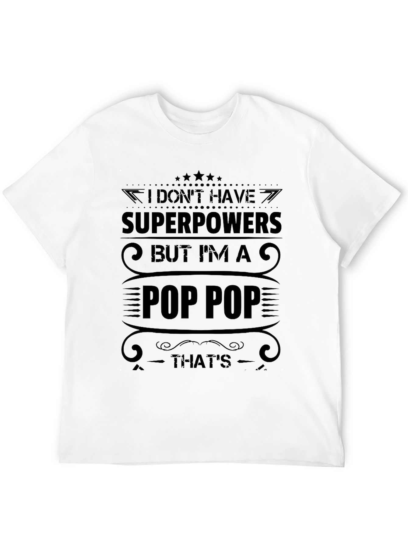 Pop Pop Superpower T-Shirt - Mens Black Graphic Tee