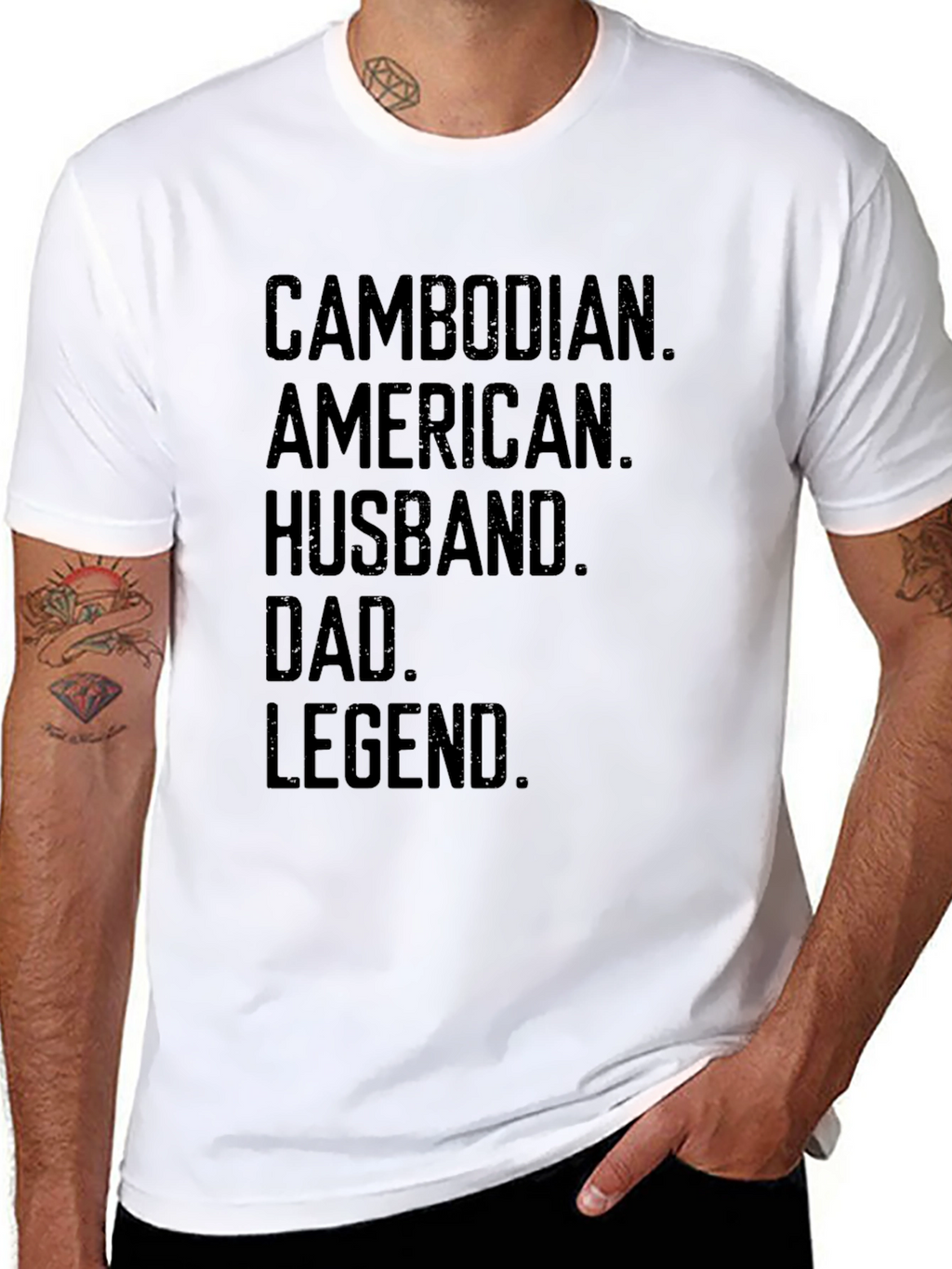 Cambodian American Husband Dad Legend T-Shirt
