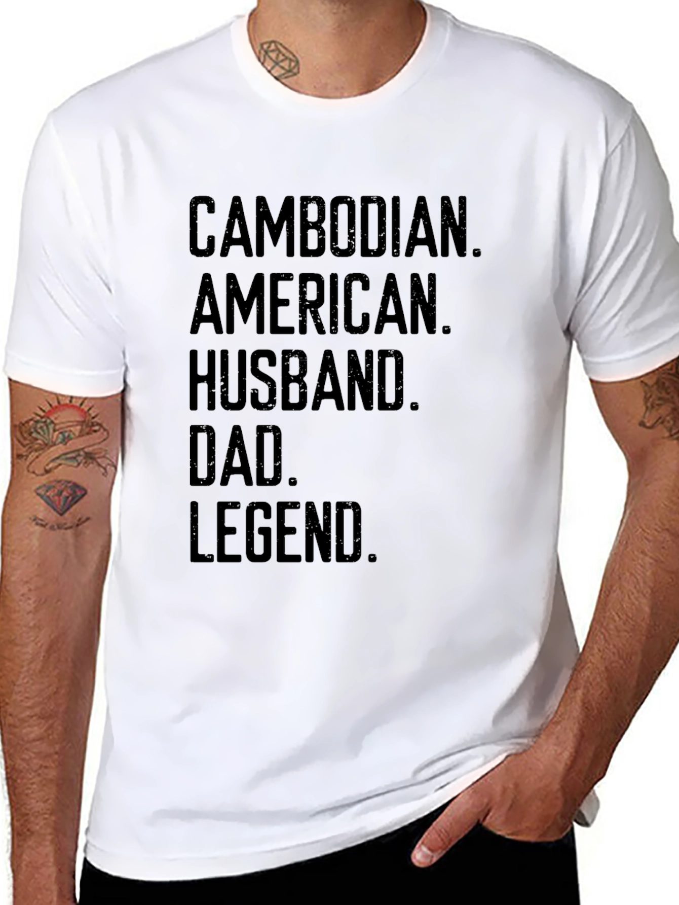 Cambodian American Husband Dad Legend T-Shirt