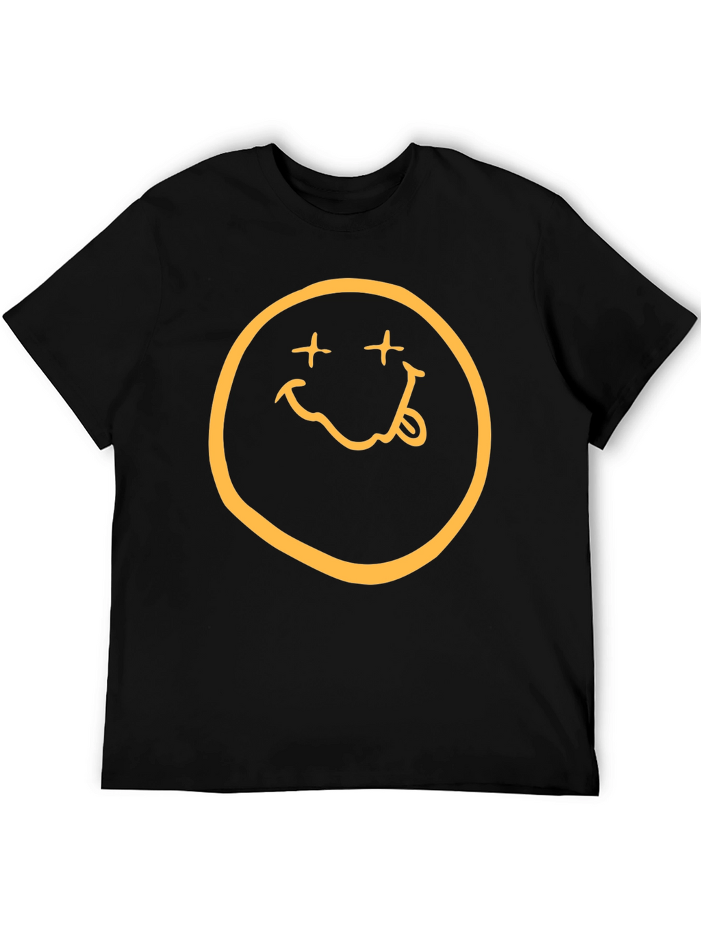 Nirvana Smiley Face Graphic Black T-Shirt