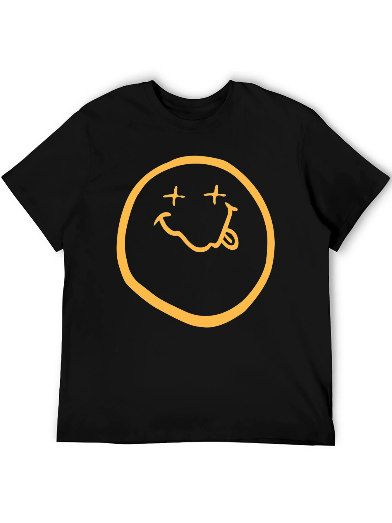 Nirvana Smiley Face Graphic Black T-Shirt
