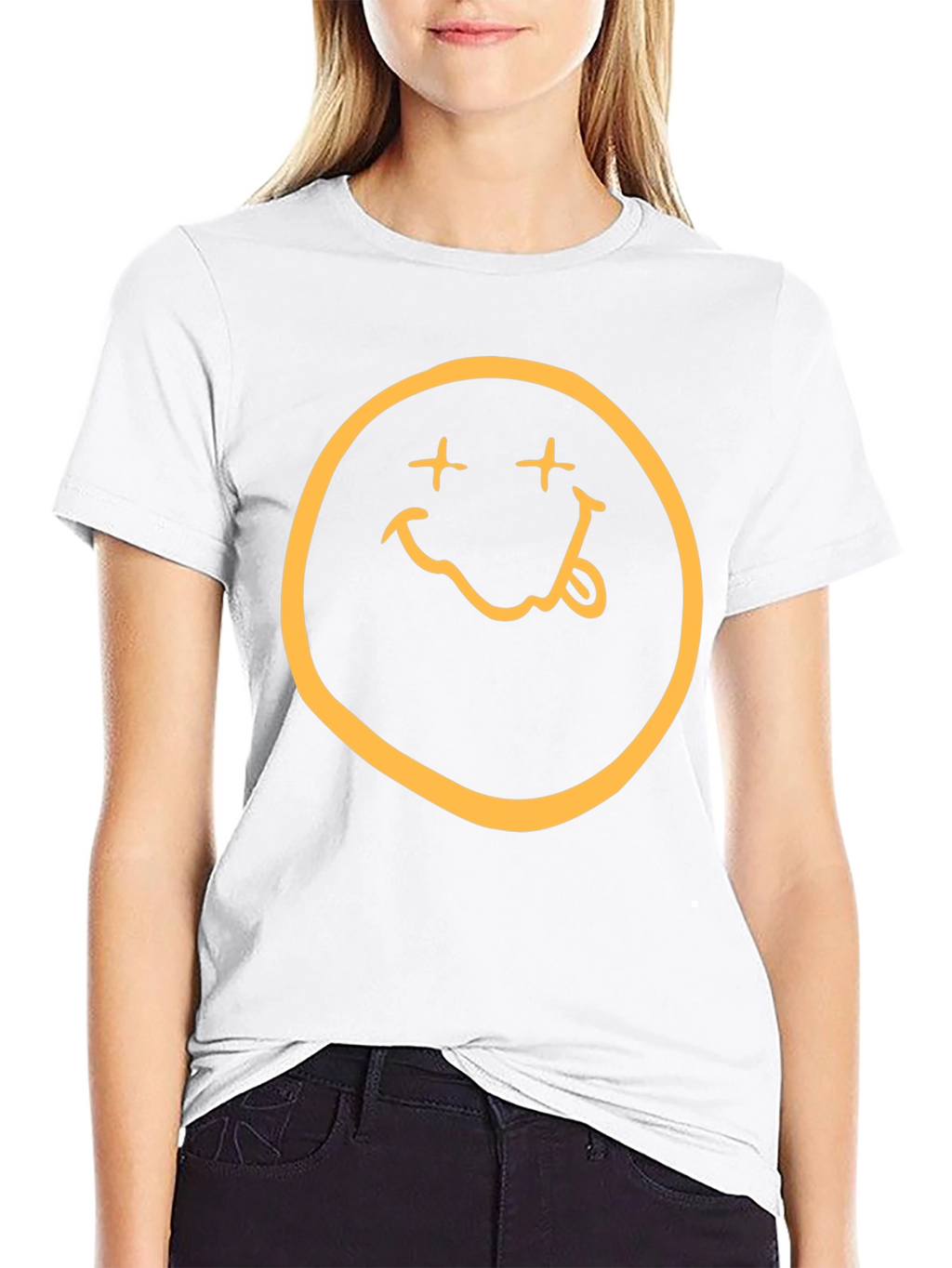 Nirvana Smiley Face Graphic Black T-Shirt