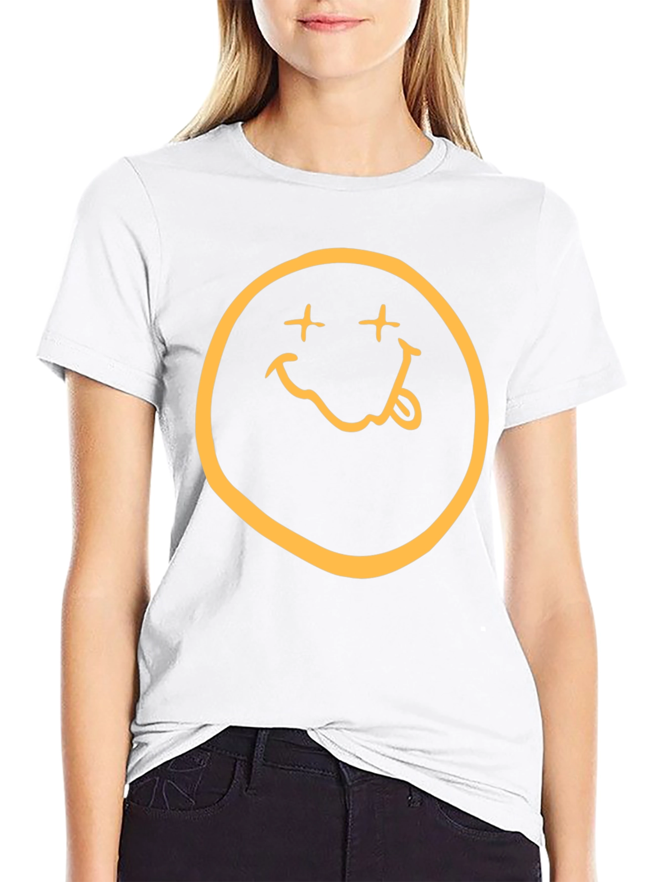 Nirvana Smiley Face Graphic Black T-Shirt