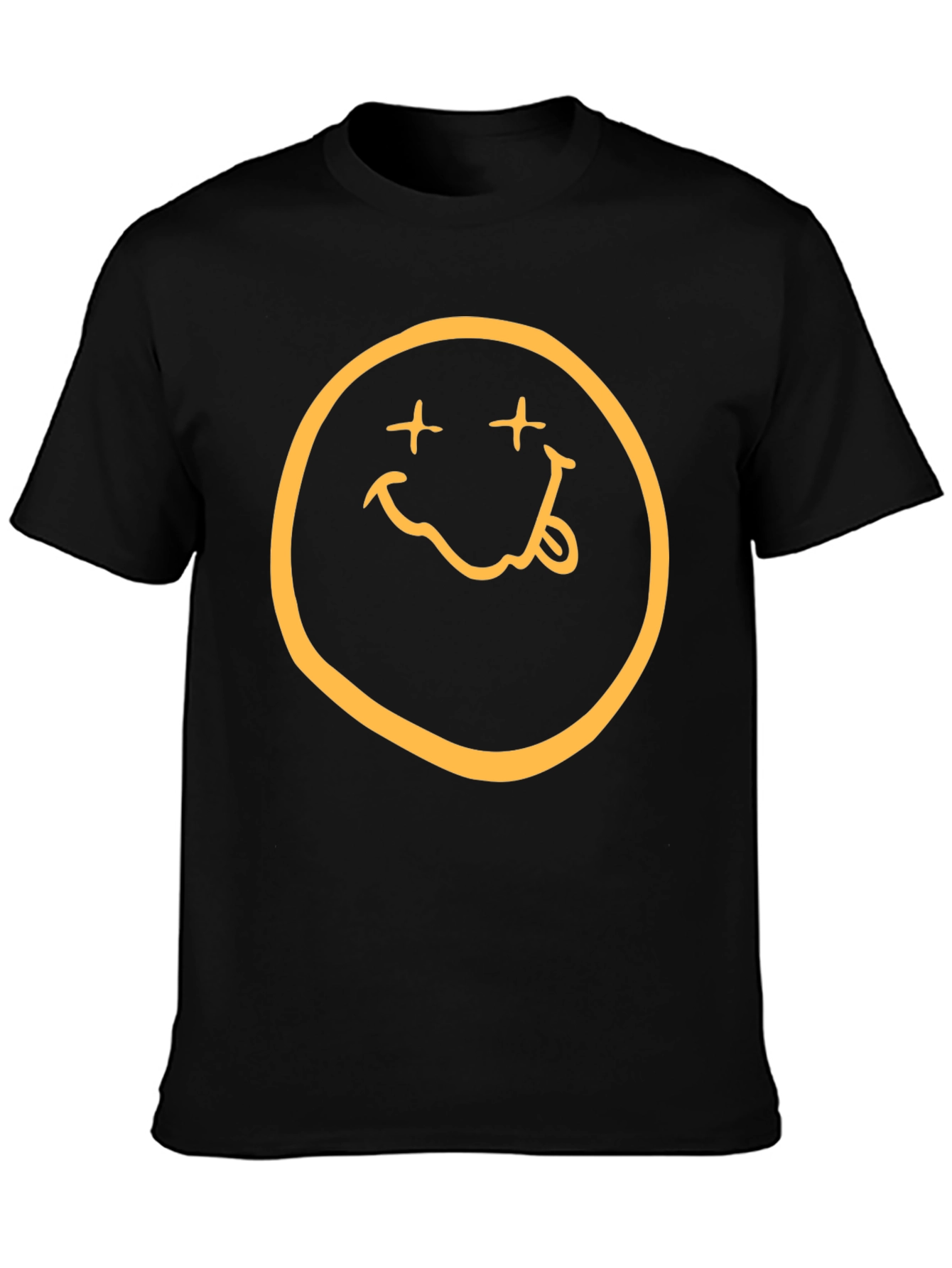 Nirvana Smiley Face Graphic Black T-Shirt