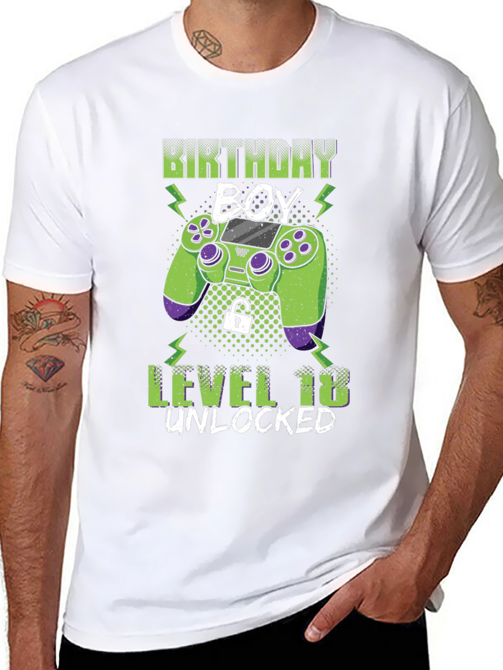 Birthday Boy Level 18 Unlocked Gaming T-Shirt