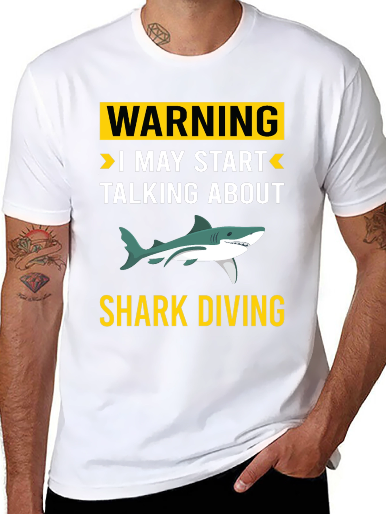 Warning Shark Diving T-Shirt