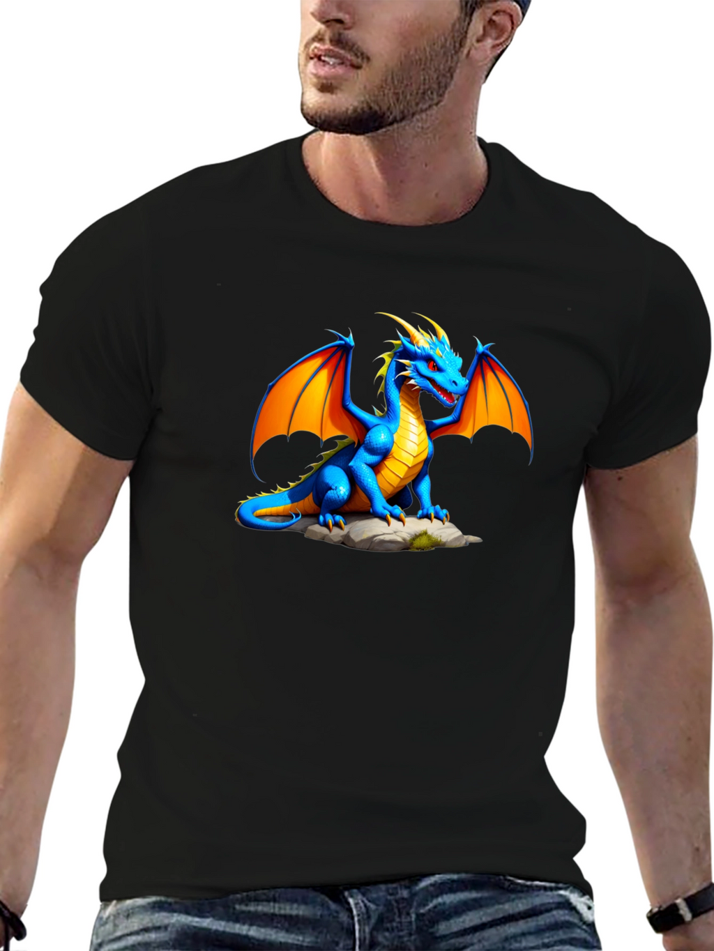 Blue Dragon Graphic Tee - Fantasy T-Shirt