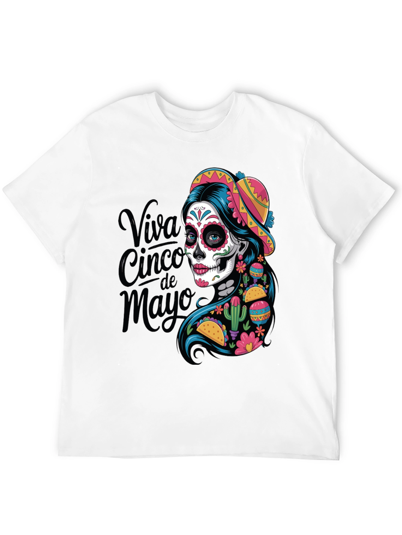 Viva Cinco de Mayo T-Shirt Sugar Skull Womens Tee