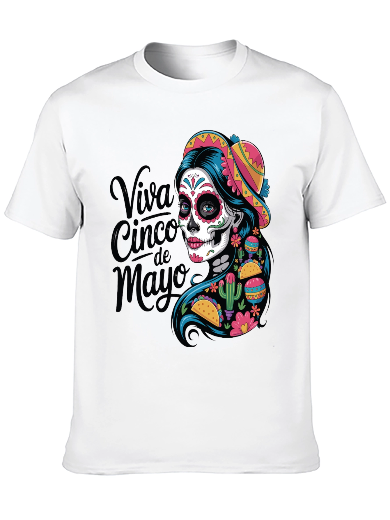 Viva Cinco de Mayo T-Shirt Sugar Skull Womens Tee