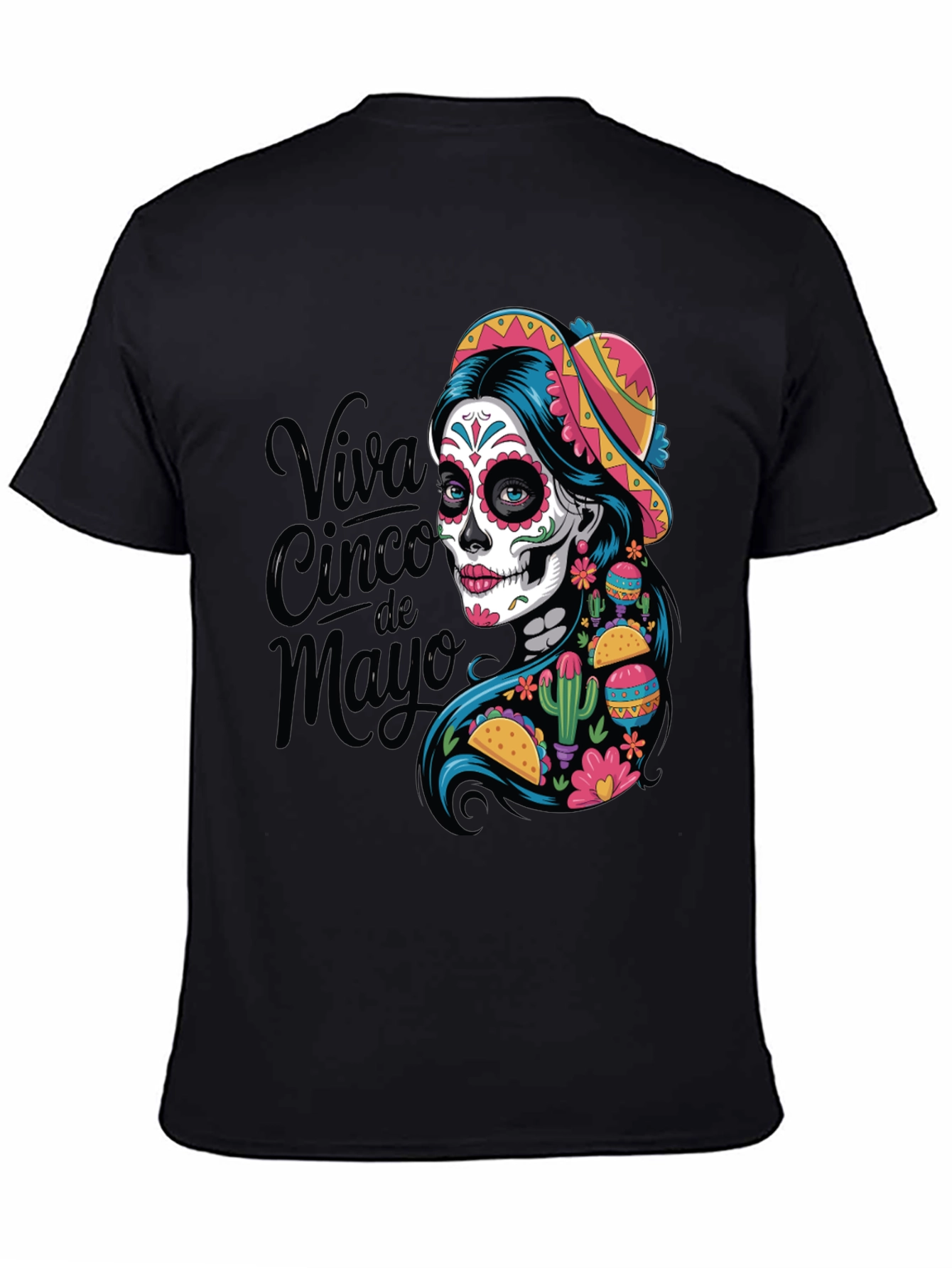 Viva Cinco de Mayo T-Shirt Sugar Skull Womens Tee