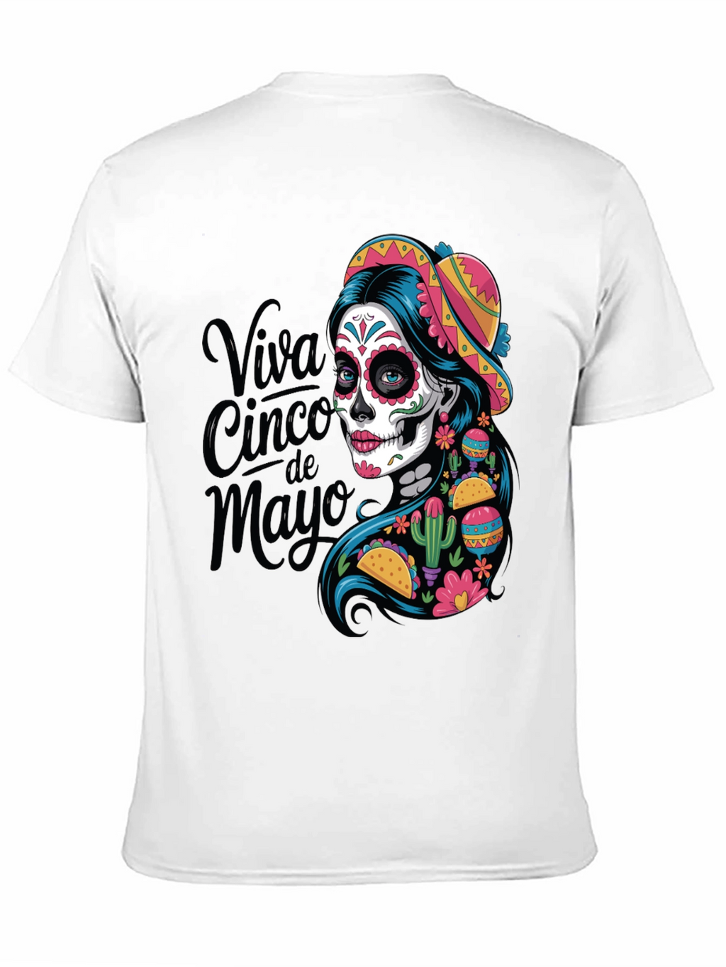 Viva Cinco de Mayo T-Shirt Sugar Skull Womens Tee