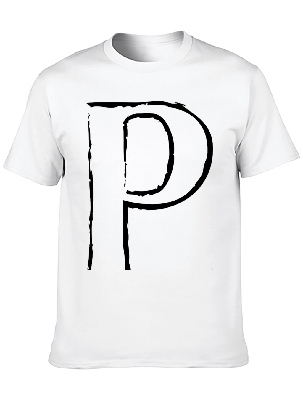 Letter P Graphic Print T-Shirt - Stylish Black Tee