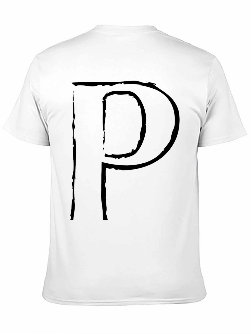 Letter P Graphic Print T-Shirt - Stylish Black Tee