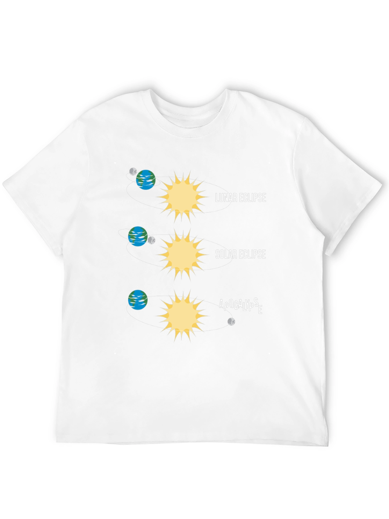 Cosmic T-Shirt: Lunar Solar Eclipse & Apocalypse Design