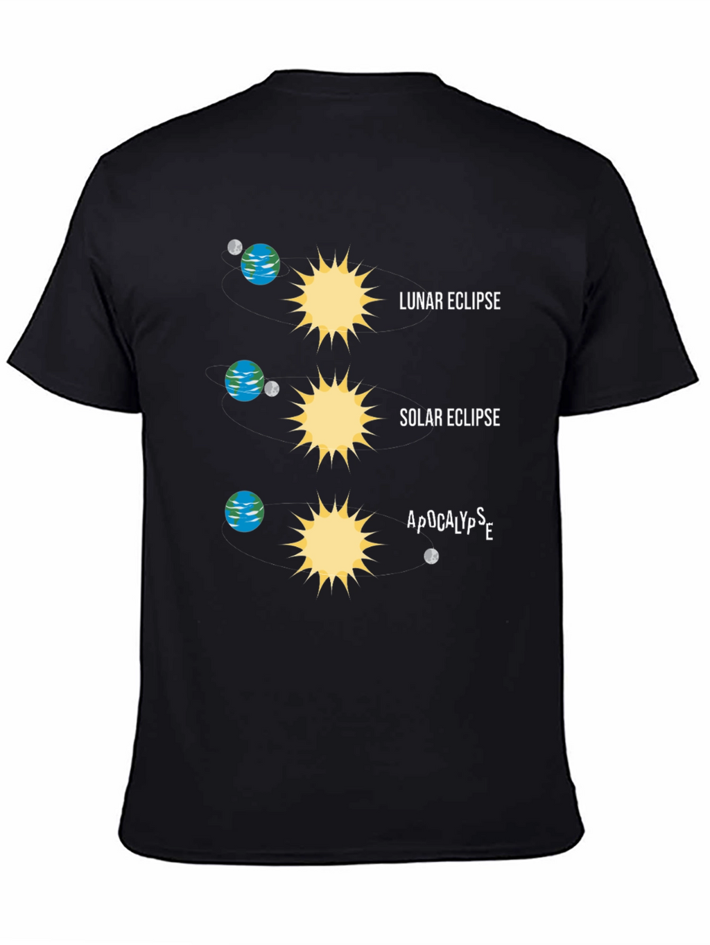 Cosmic T-Shirt: Lunar Solar Eclipse & Apocalypse Design