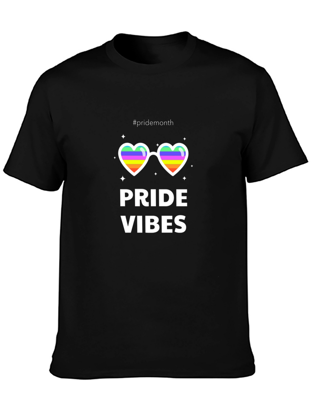 Pride Vibes T-Shirt: Rainbow Heart Glasses