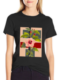 Floral Graphic Tee - Stylish Botanical Print