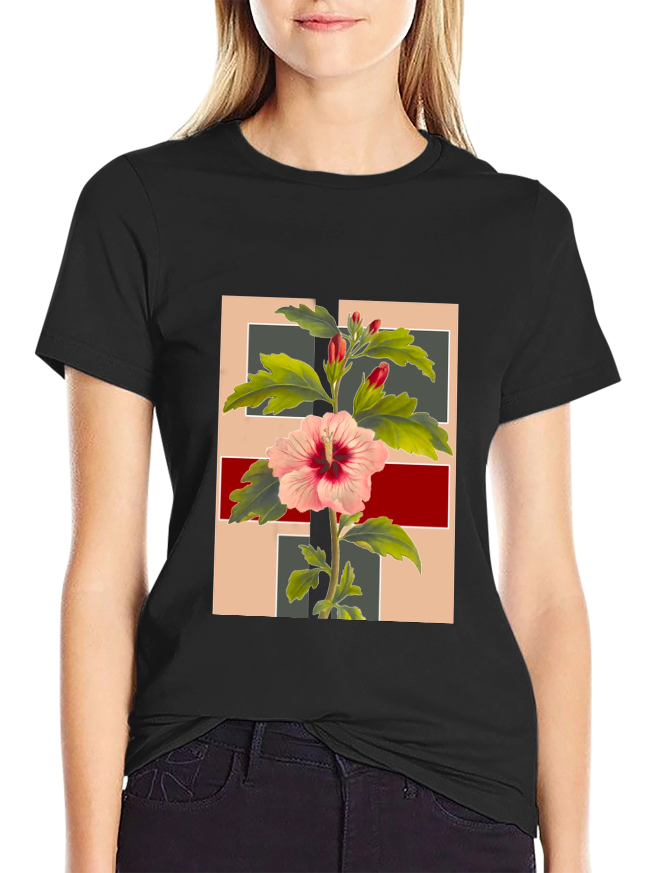 Floral Graphic Tee - Stylish Botanical Print