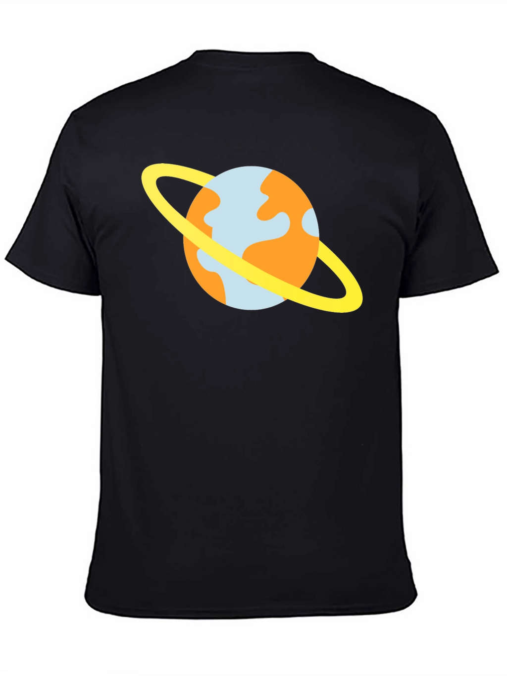 Cartoon Planet T-Shirt - Casual Black Tee