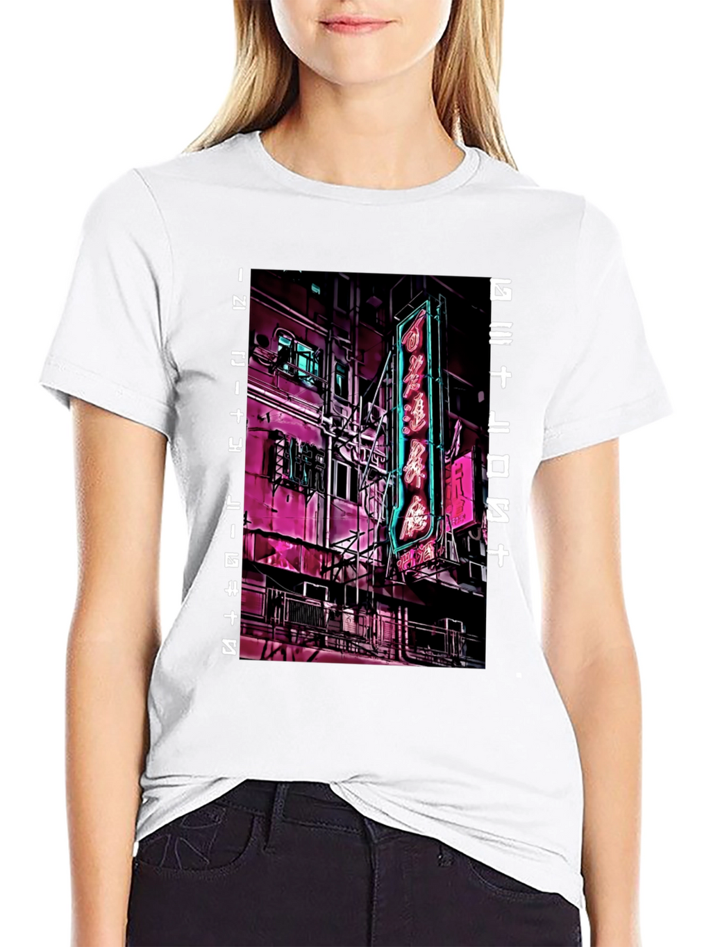 Cyberpunk Neon City T-Shirt