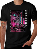 Cyberpunk Neon City T-Shirt