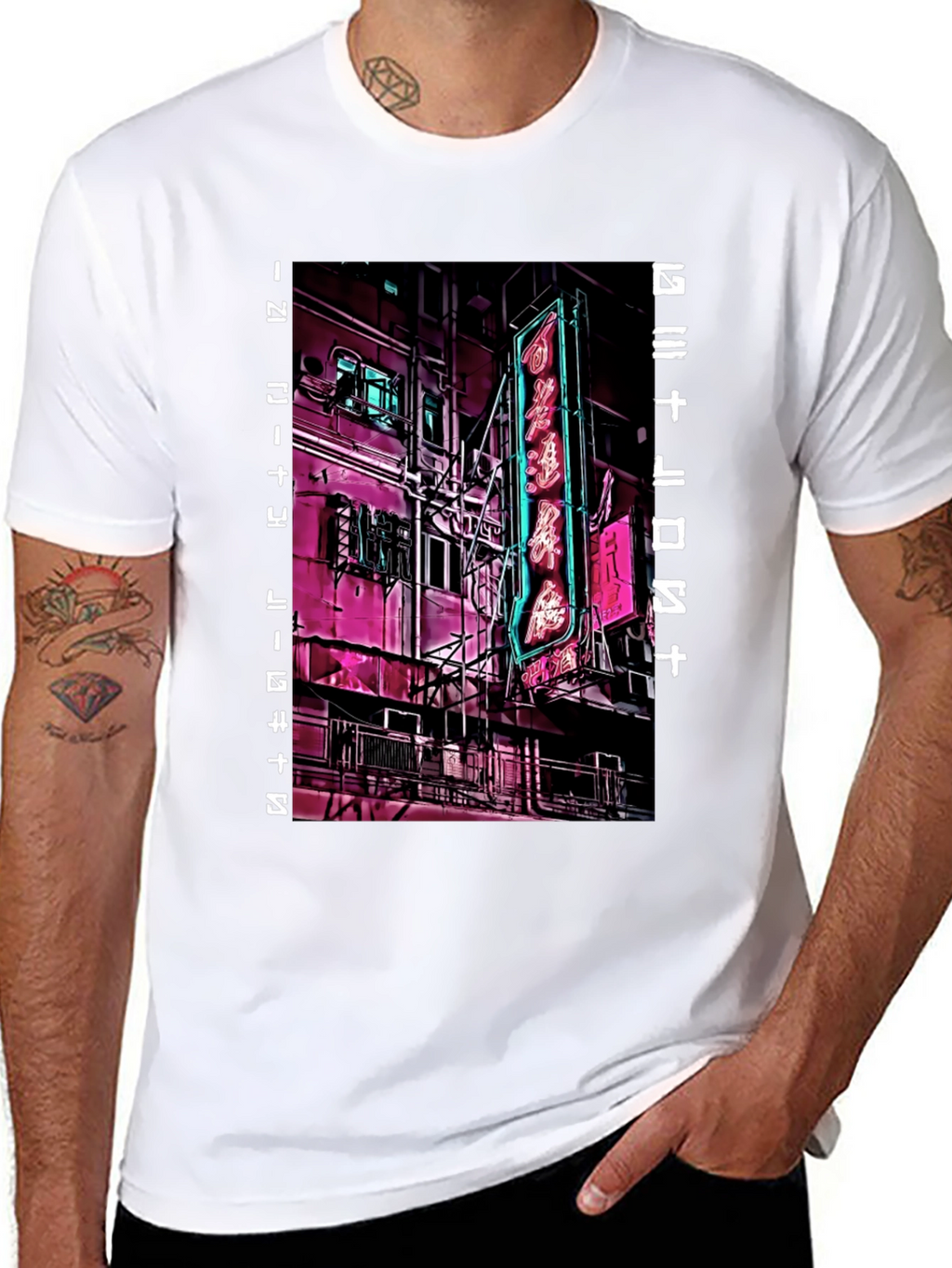 Cyberpunk Neon City T-Shirt