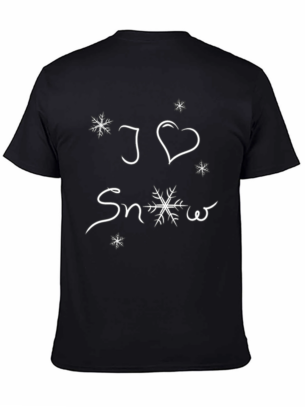 I Love Snow Black Graphic Tee