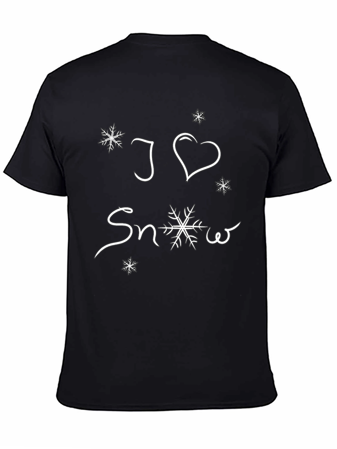 I Love Snow Black Graphic Tee