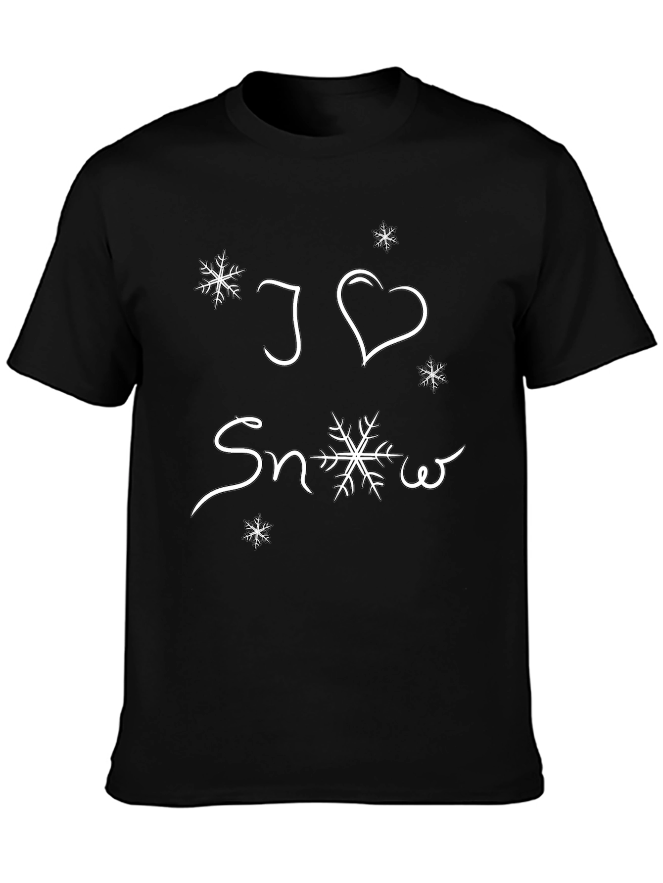 I Love Snow Black Graphic Tee