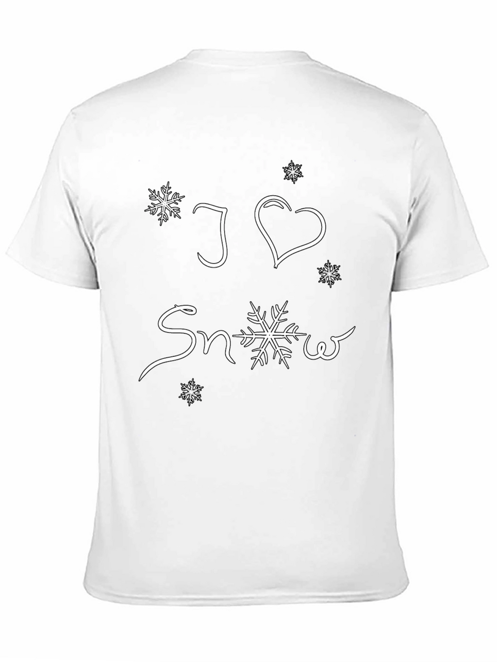 I Love Snow Black Graphic Tee