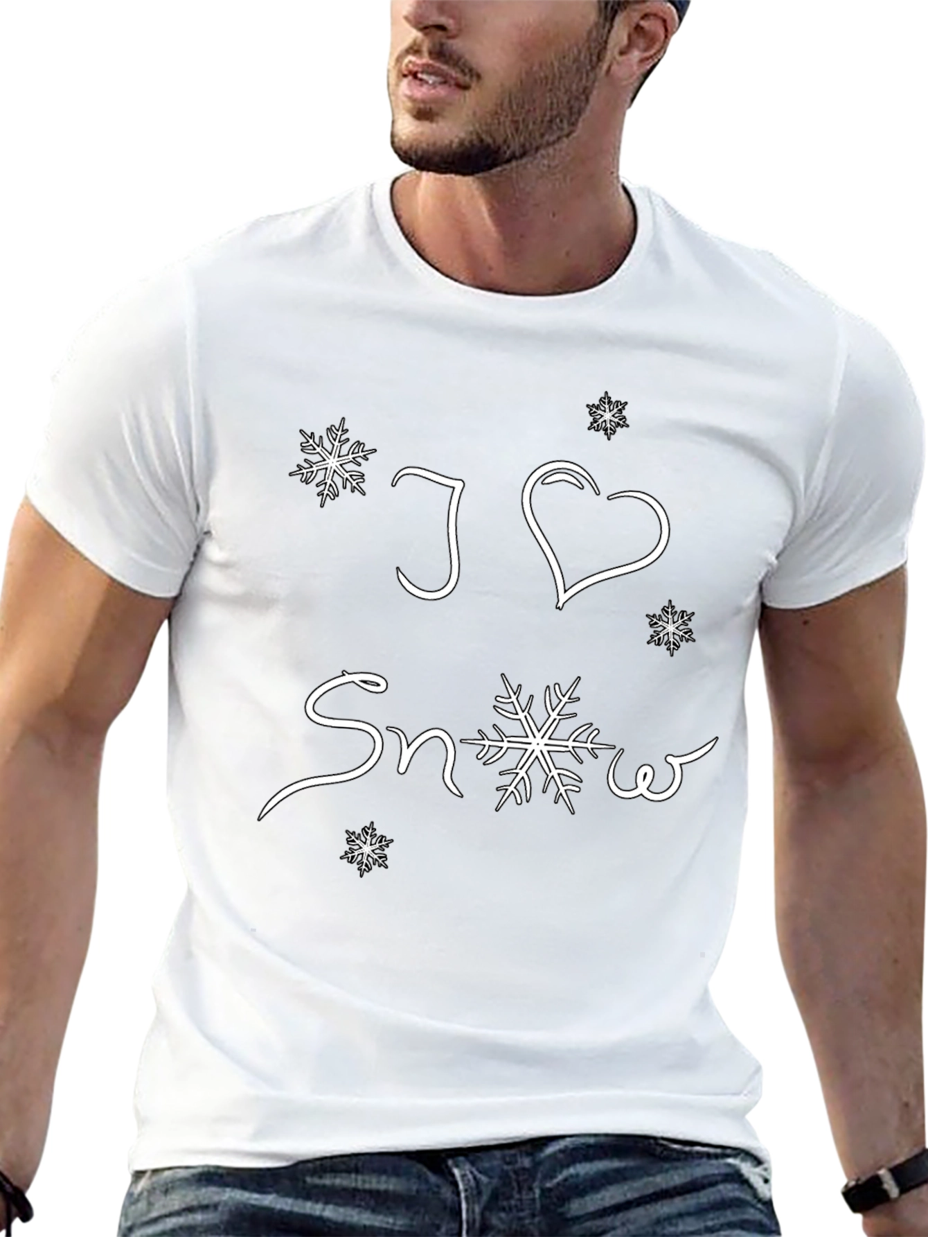 I Love Snow Black Graphic Tee