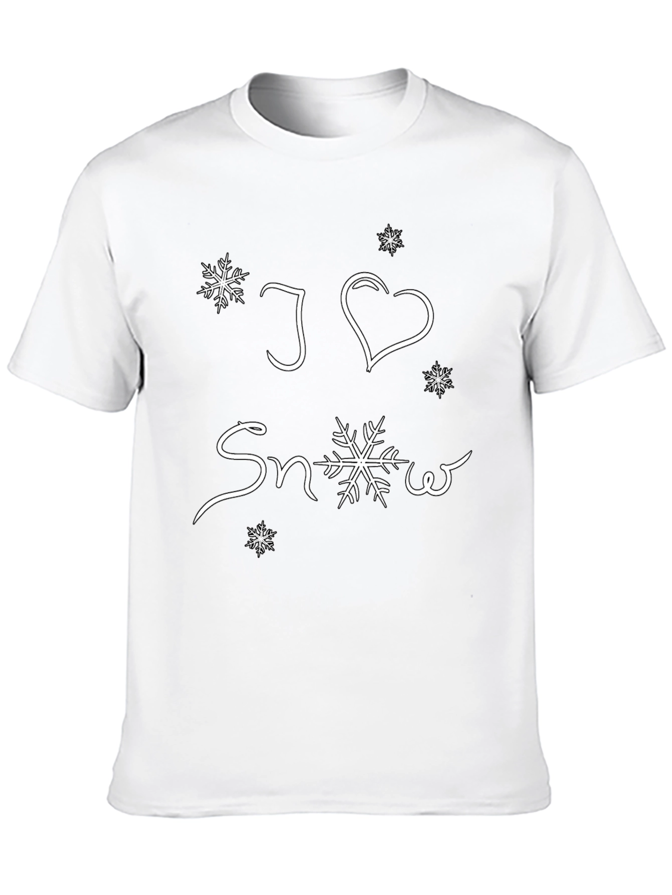 I Love Snow Black Graphic Tee