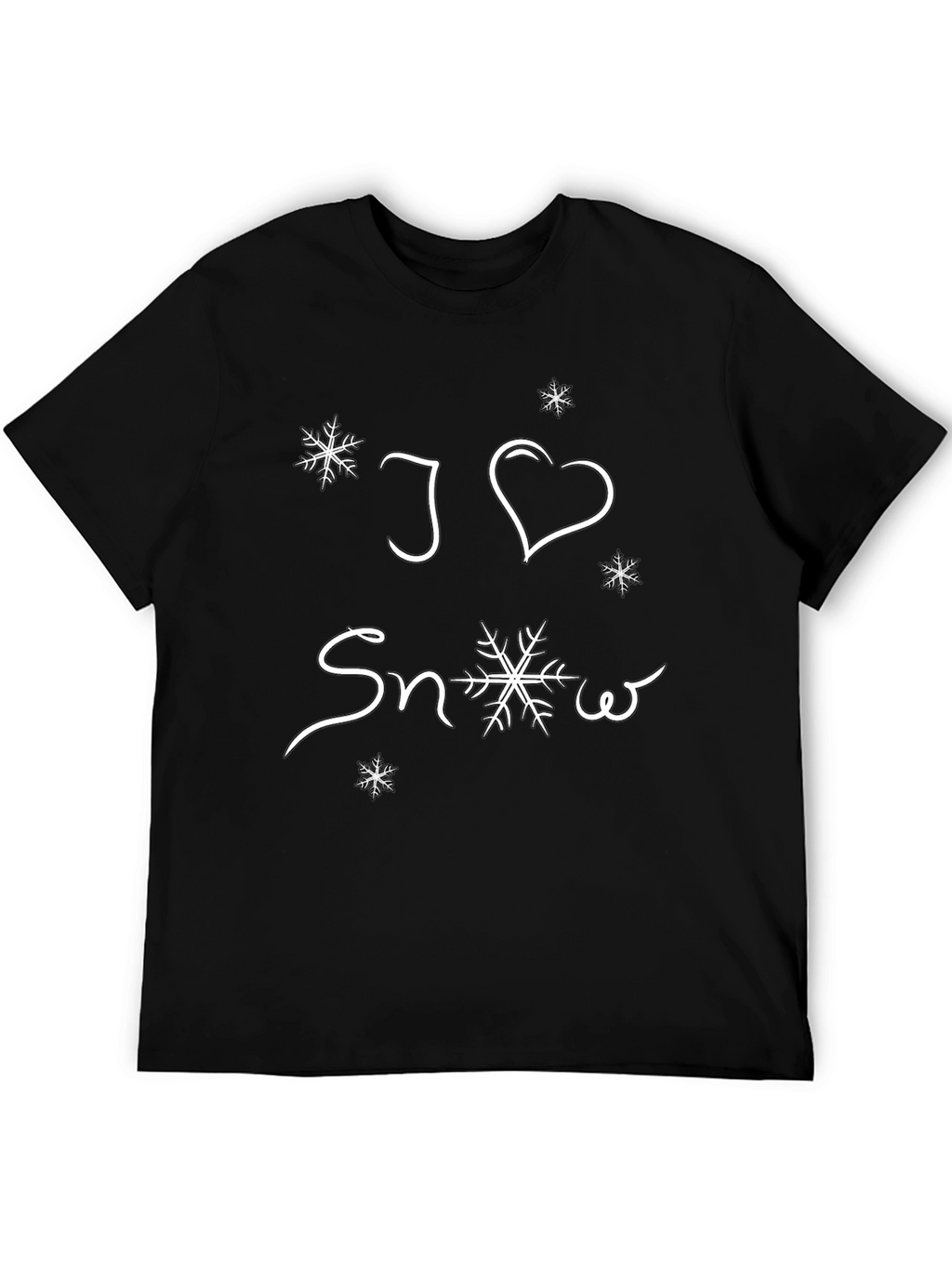 I Love Snow Black Graphic Tee