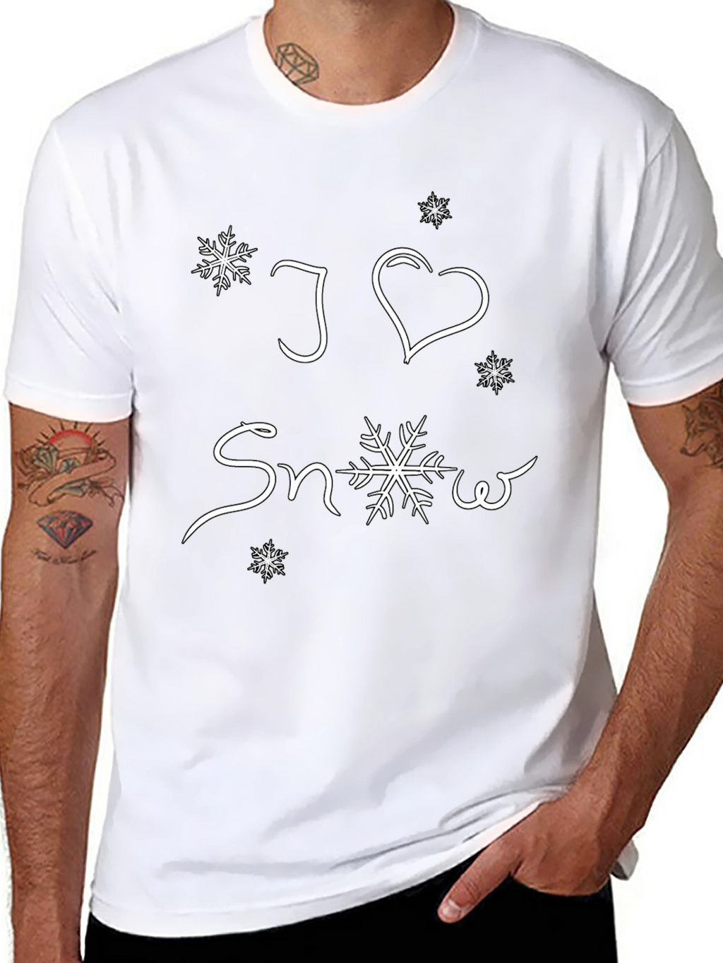 I Love Snow Black Graphic Tee