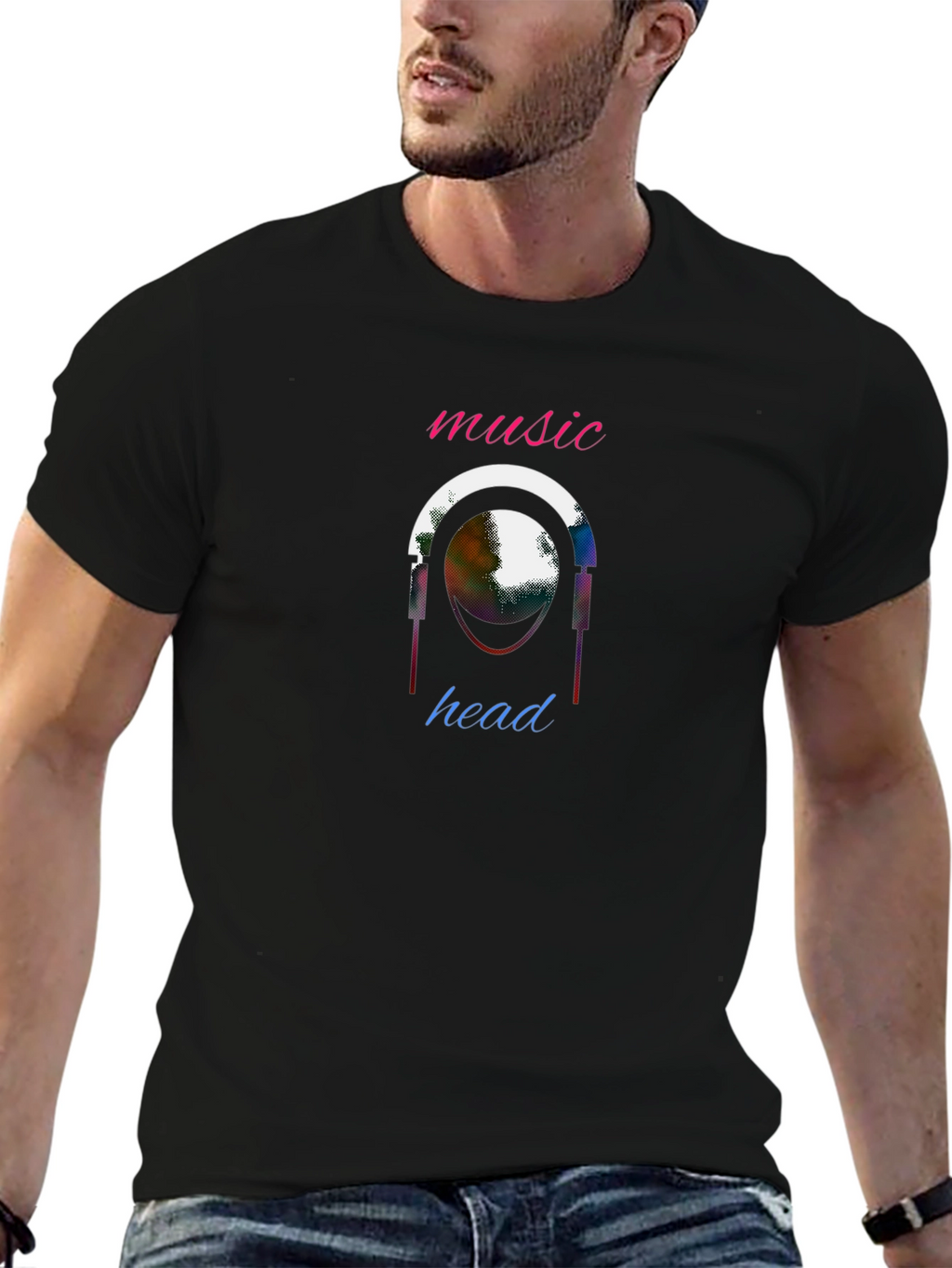 Music Head Graphic T-Shirt - Unique Design