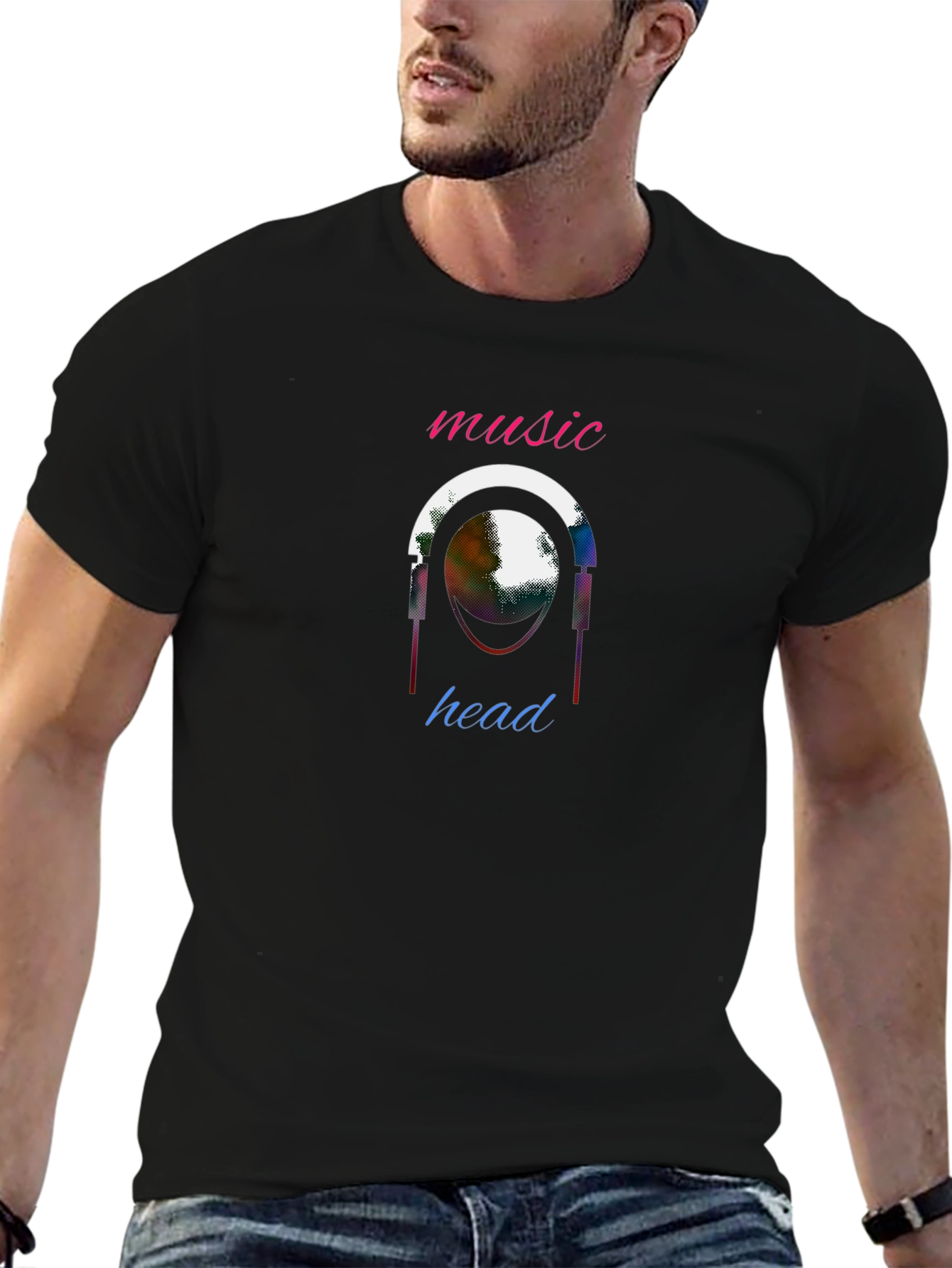 Music Head Graphic T-Shirt - Unique Design