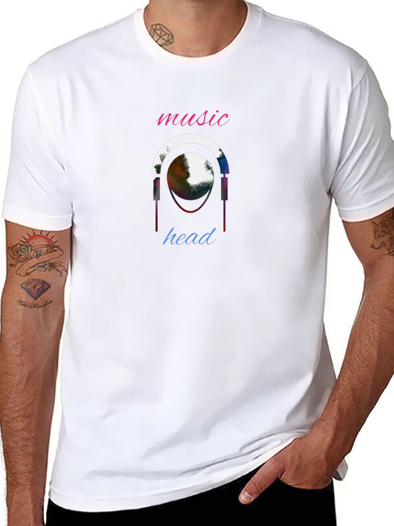 Music Head Graphic T-Shirt - Unique Design